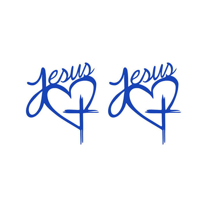 Christianartworkshop Jesus Heart & Cross Accent Car Sticker: A Gentle Nudge to Pause and Pray - Blue - Set of 10 - image 9