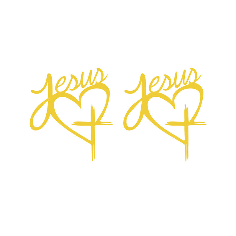 Christianartworkshop Jesus Heart & Cross Accent Car Sticker: A Gentle Nudge to Pause and Pray - Yellow - Set of 10 - image 12