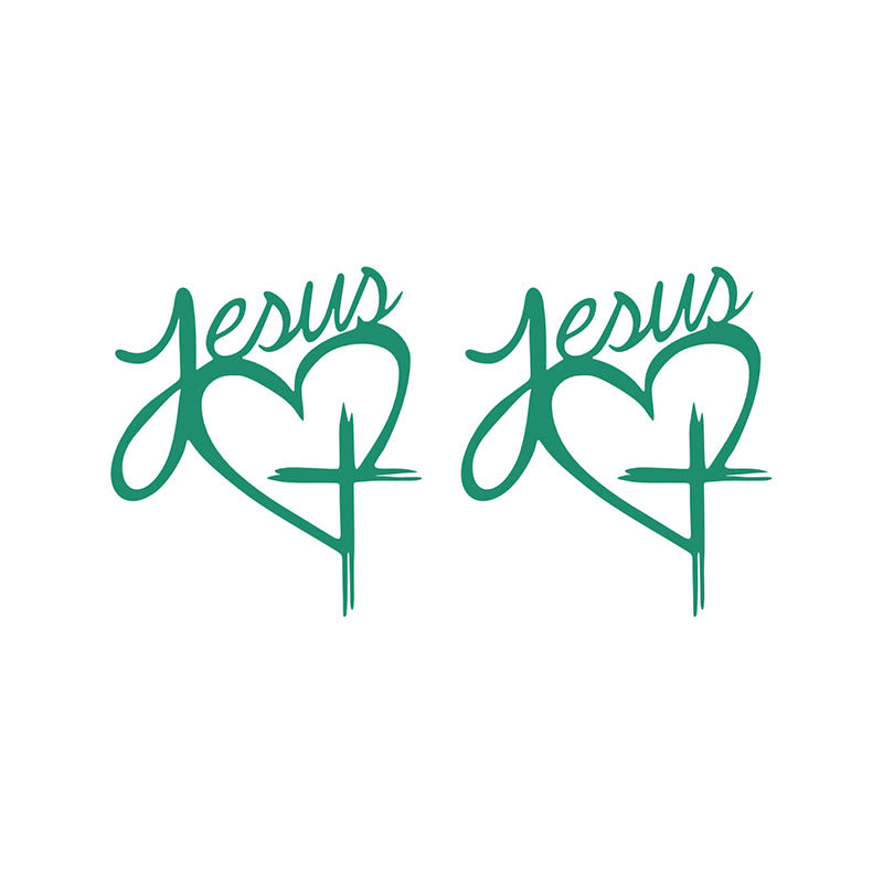 Christianartworkshop Jesus Heart & Cross Accent Car Sticker: A Gentle Nudge to Pause and Pray - Green - Set of 10 - image 11