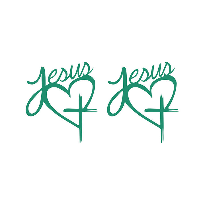 Christianartworkshop Jesus Heart & Cross Accent Car Sticker: A Gentle Nudge to Pause and Pray - Green - Set of 10 - image 11