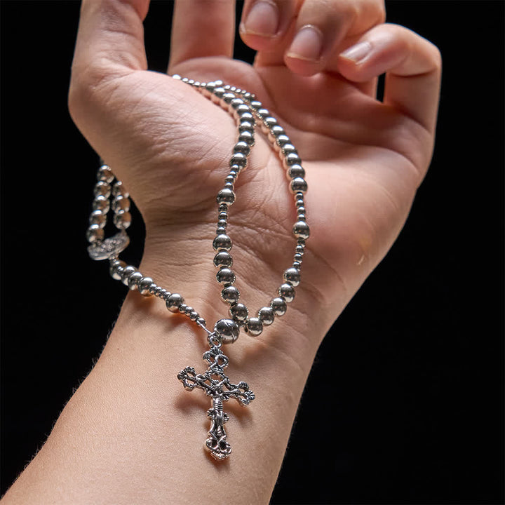 Christianartworkshop Sacred Silver Tone Magnetic Rosary Bracelet: 2-in-1 Prayer & Bracelet - image 1