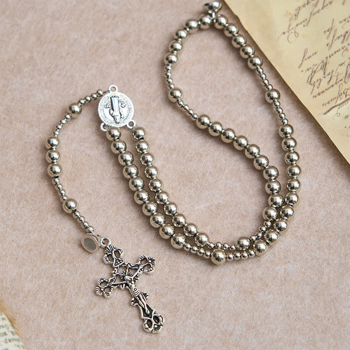 Christianartworkshop Sacred Silver Tone Magnetic Rosary Bracelet: 2-in-1 Prayer & Bracelet - image 3