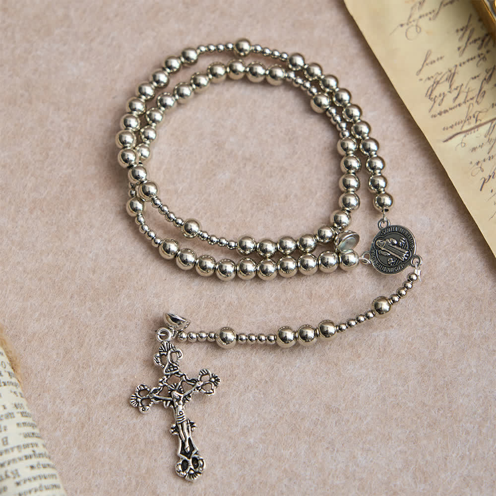 Christianartworkshop Sacred Silver Tone Magnetic Rosary Bracelet: 2-in-1 Prayer & Bracelet - image 2