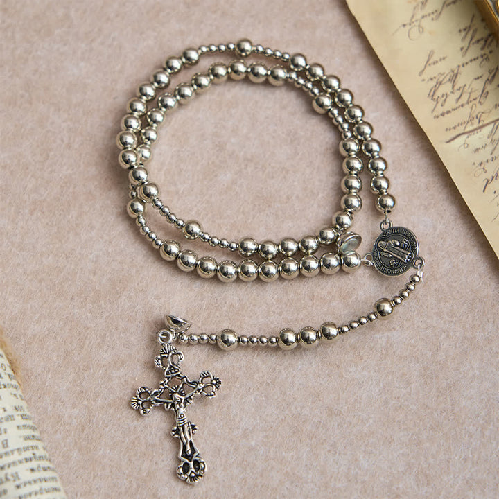 Christianartworkshop Sacred Silver Tone Magnetic Rosary Bracelet: 2-in-1 Prayer & Bracelet - image 2