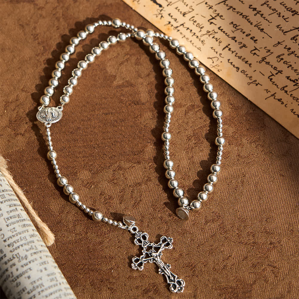 Christianartworkshop Sacred Silver Tone Magnetic Rosary Bracelet: 2-in-1 Prayer & Bracelet - image 0