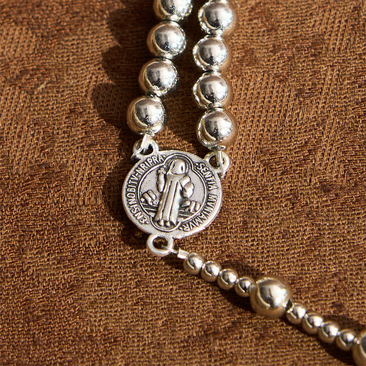 Christianartworkshop Sacred Silver Tone Magnetic Rosary Bracelet: 2-in-1 Prayer & Bracelet - image 6