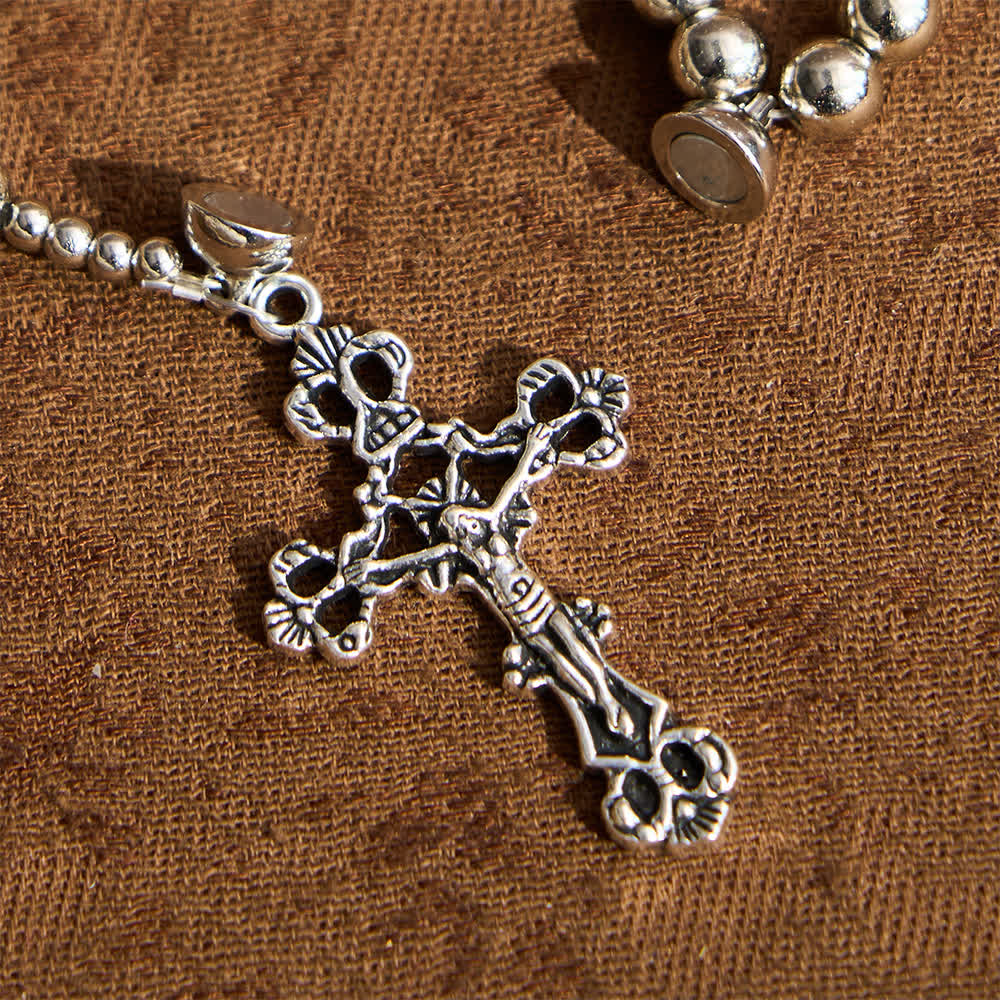 Christianartworkshop Sacred Silver Tone Magnetic Rosary Bracelet: 2-in-1 Prayer & Bracelet - image 7