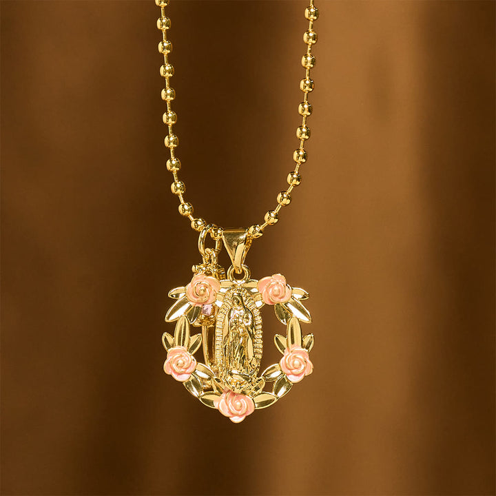 Christianartworkshop Ornate Our Lady & Winged Cross Faith Necklace Set: Emblem of Spiritual Protection - image 13