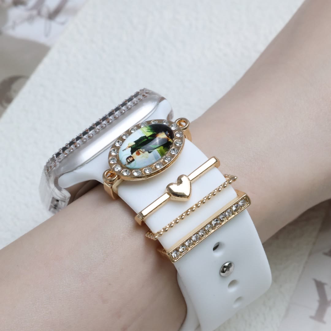 Christianartworkshop Our Lady Zircon iWatch Band Charm Set: Carry the Light of Marian Love - image 7