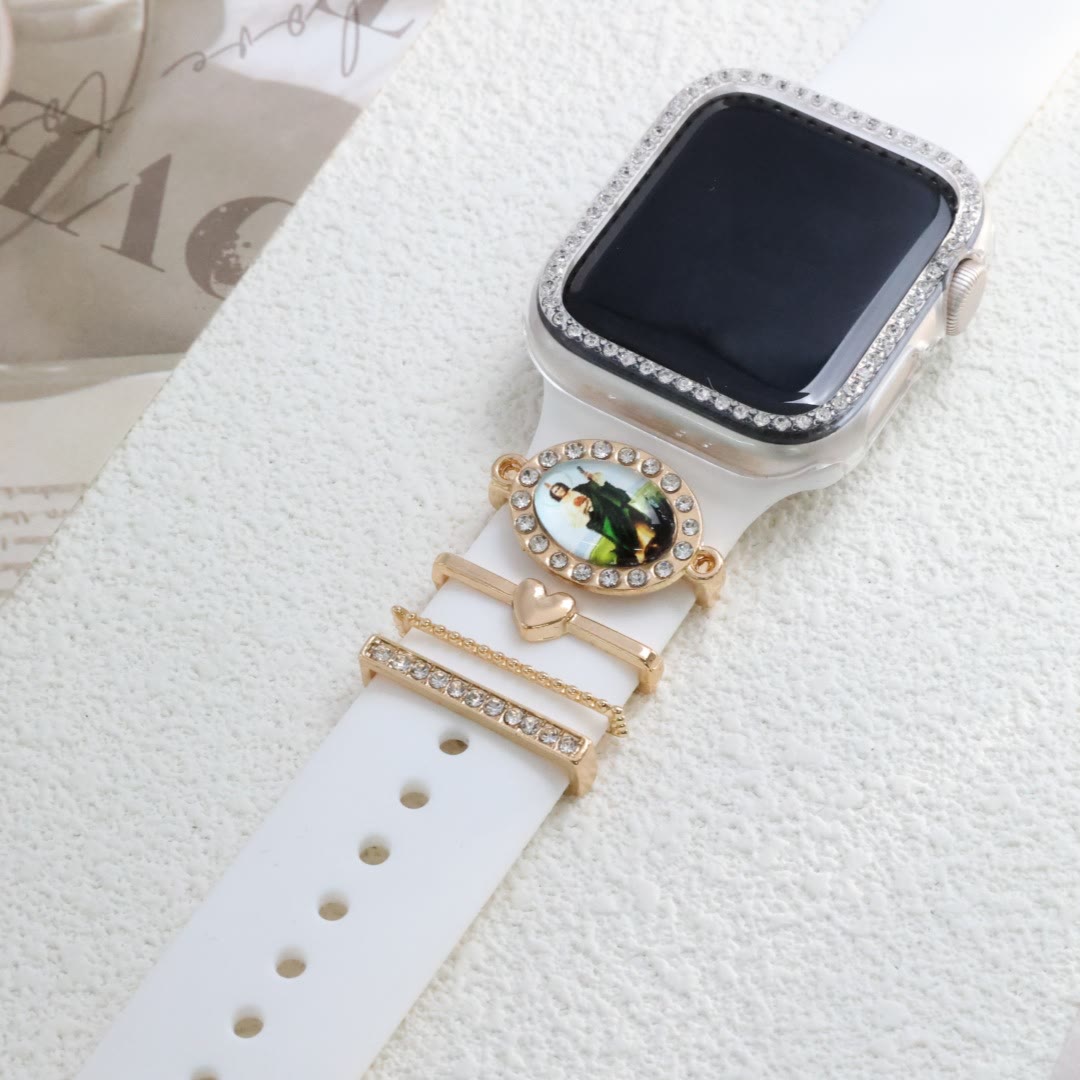 Christianartworkshop Our Lady Zircon iWatch Band Charm Set: Carry the Light of Marian Love - Green - image 6