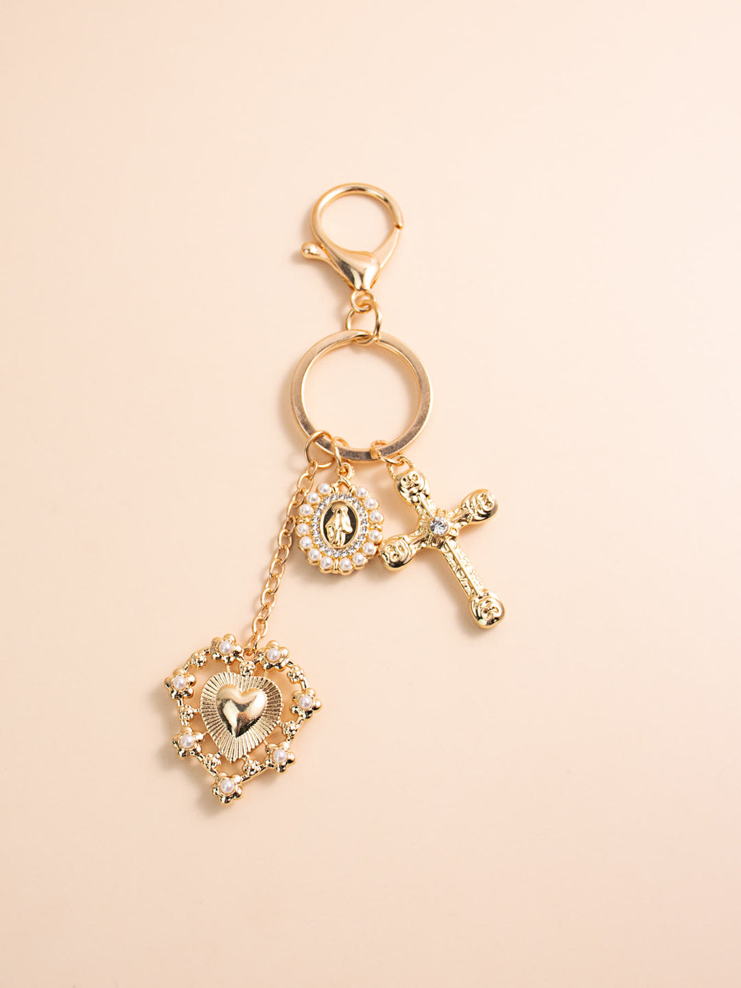 Christianartworkshop Sacred Heart Cross Virgin Mary Keychain: Blessed is the One Who Trusts in the Lord - image 1