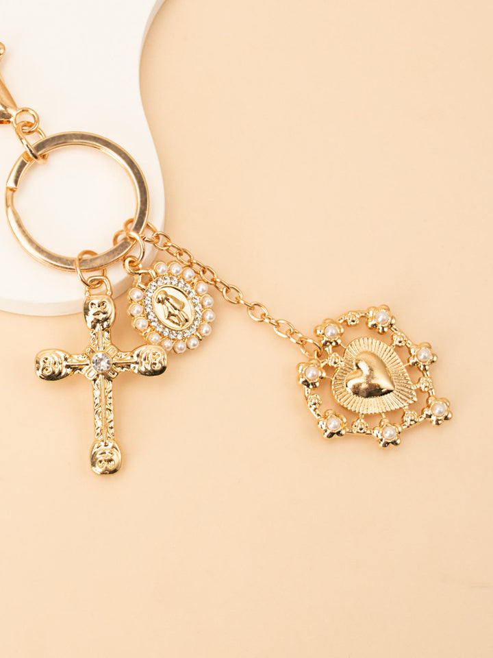 Christianartworkshop Sacred Heart Cross Virgin Mary Keychain: Blessed is the One Who Trusts in the Lord - image 4