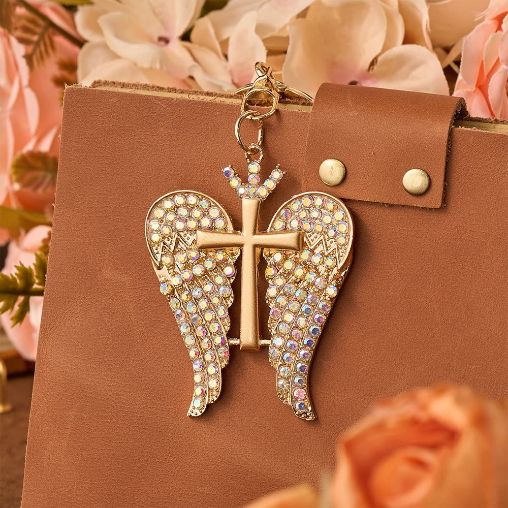 Christianartworkshop Winged Cross CZ Keychain: Trust In The Lord - image 2