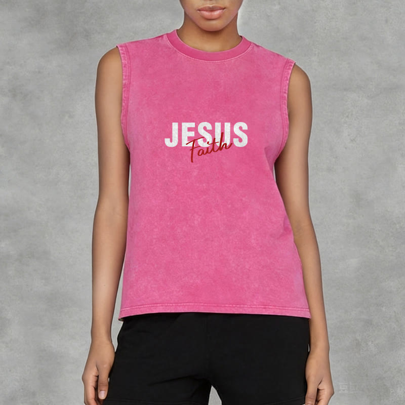Christianartworkshop ALL WE NEED IS JESUS Unisex Washed Tank Top - image 24