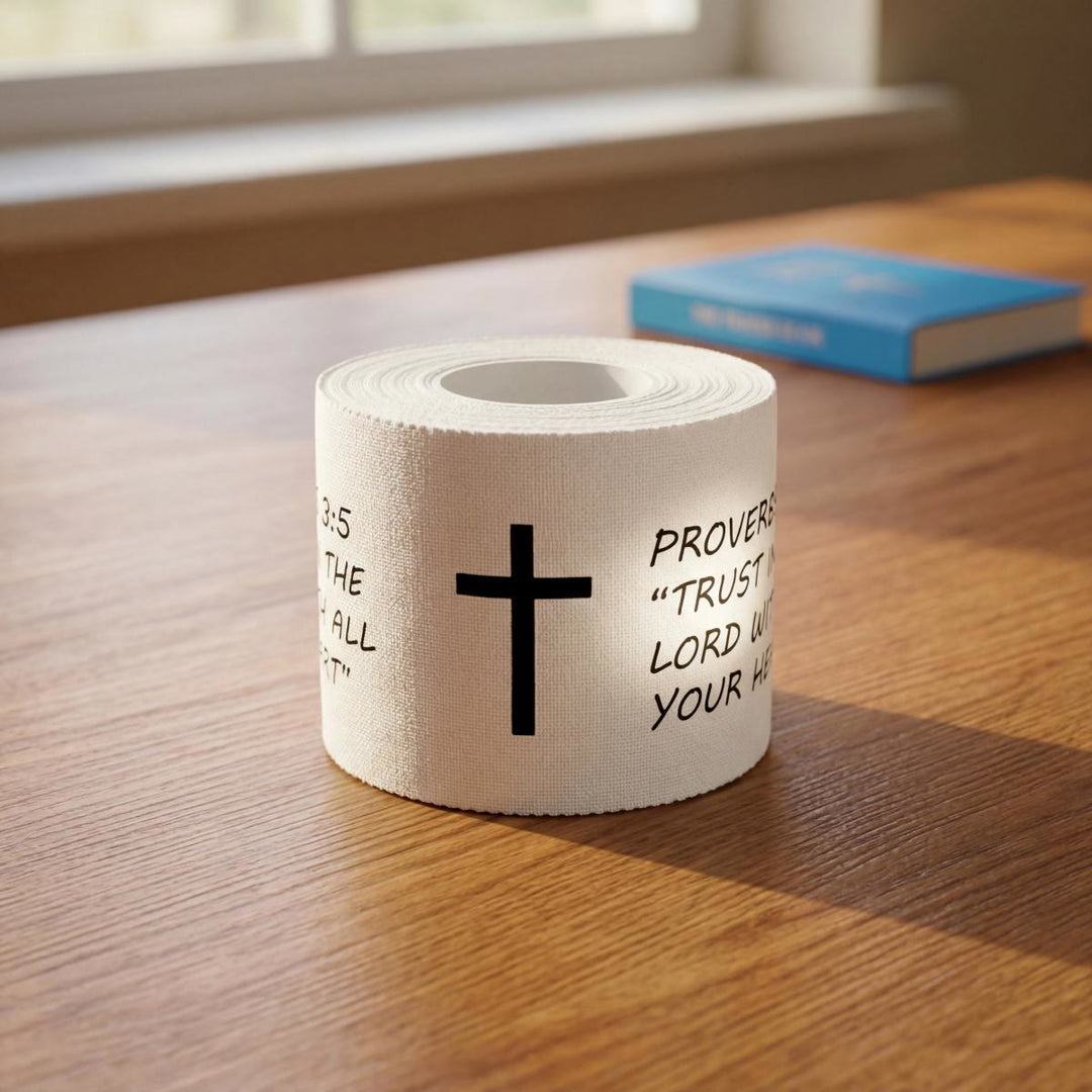 Christianartworkshop Proverbs 3:5 & PH 4:13 Bible Verse Athletic Tape: Cross Faith Wrist Support Wrap - image 4