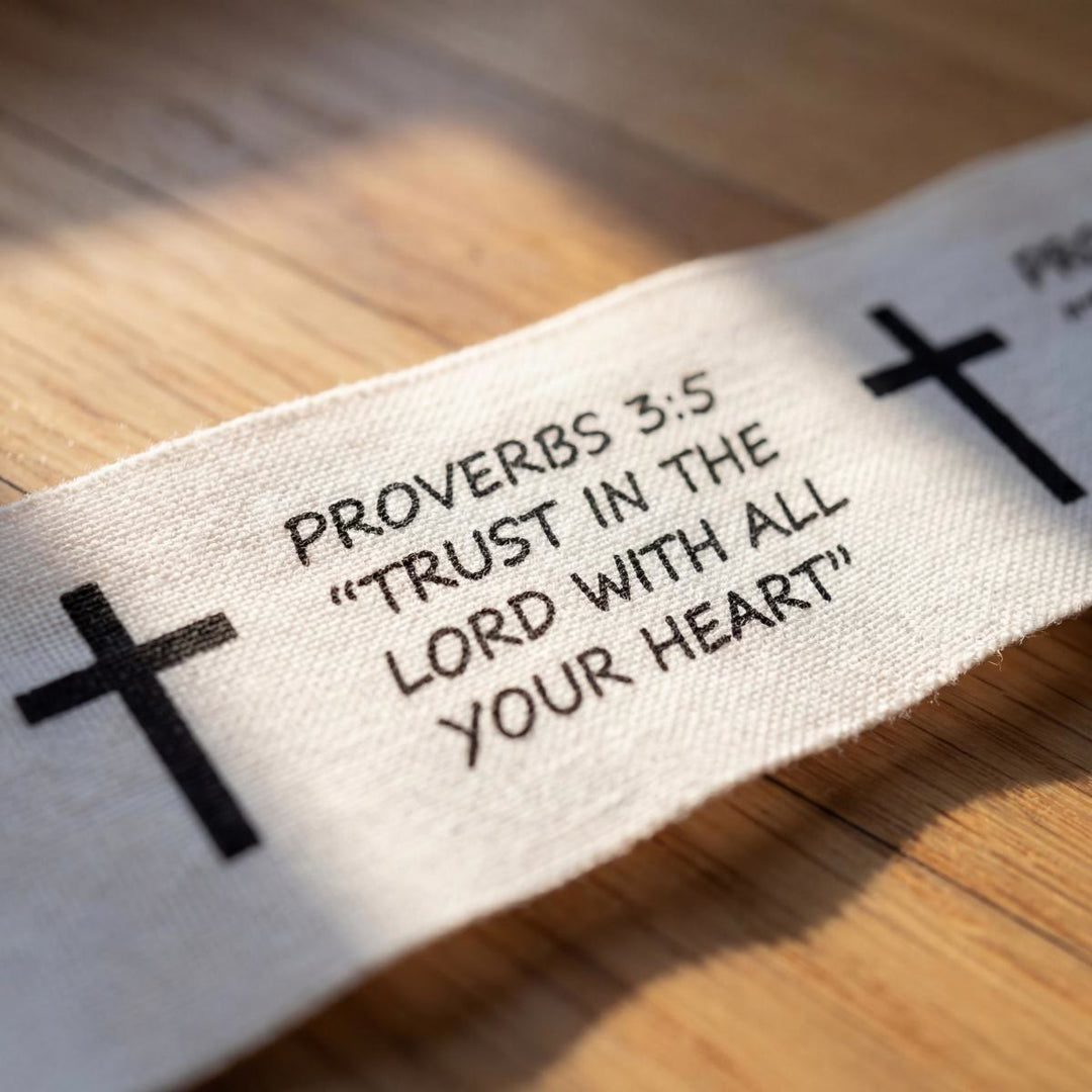 Christianartworkshop Proverbs 3:5 & PH 4:13 Bible Verse Athletic Tape: Cross Faith Wrist Support Wrap - Proverbs 3:5 - image 5