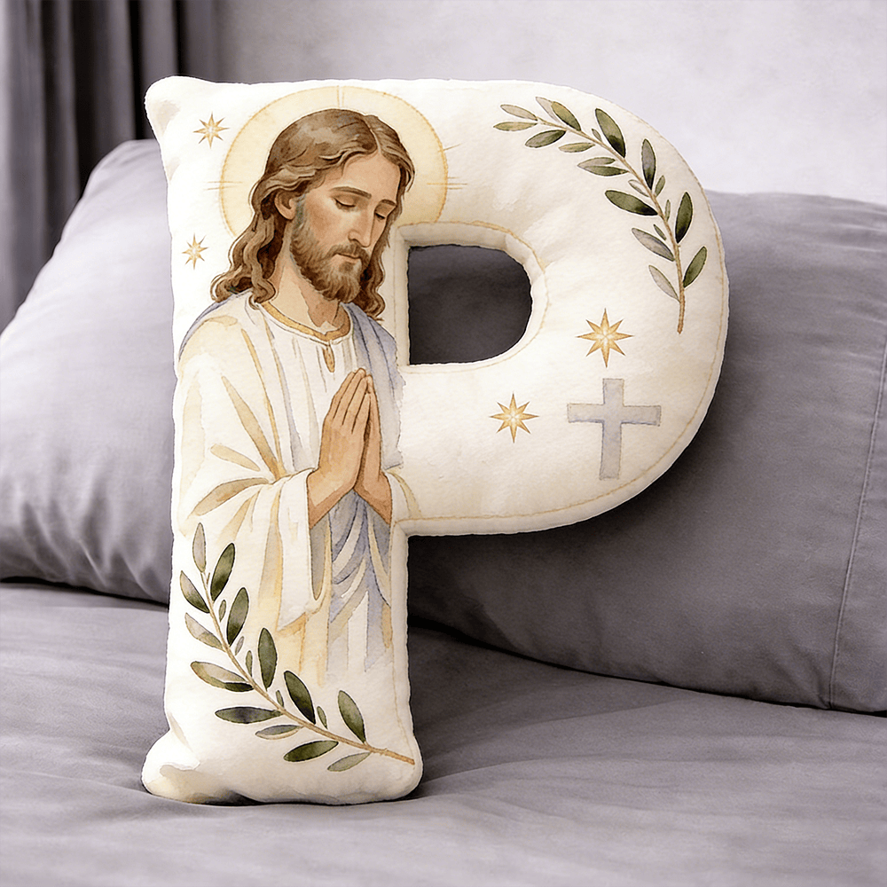 Christianartworkshop Letter Shaped Praying Jesus Cross Pillow: Emblem Of Devout Prayer And Timeless Faith - 24" (60cm) - P - image 15