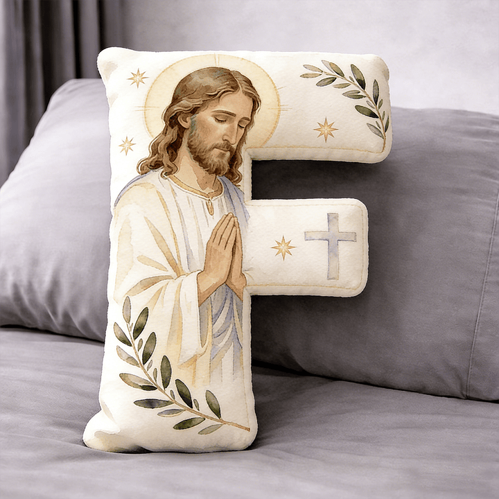 Christianartworkshop Letter Shaped Praying Jesus Cross Pillow: Emblem Of Devout Prayer And Timeless Faith - 24" (60cm) - F - image 6