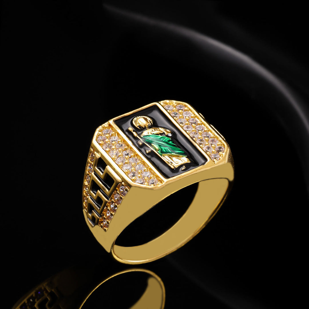 Christianartworkshop Geometric Pattern St. Jude Faith Ring: Shining Zircon Emblem Of Steadfast Devotion - image 3