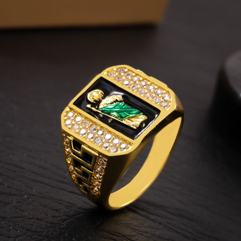 Christianartworkshop Geometric Pattern St. Jude Faith Ring: Shining Zircon Emblem Of Steadfast Devotion - image 1