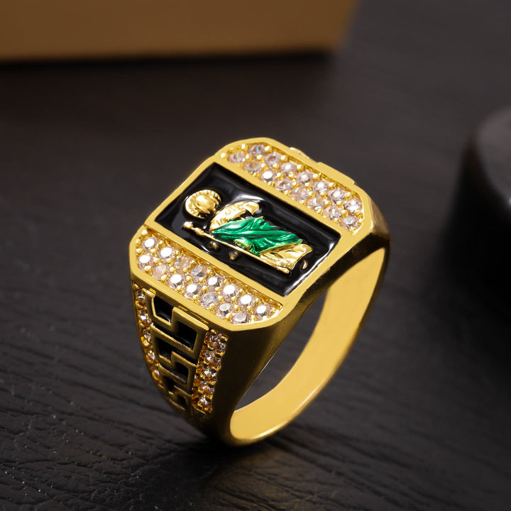 Christianartworkshop Geometric Pattern St. Jude Faith Ring: Shining Zircon Emblem Of Steadfast Devotion - image 1