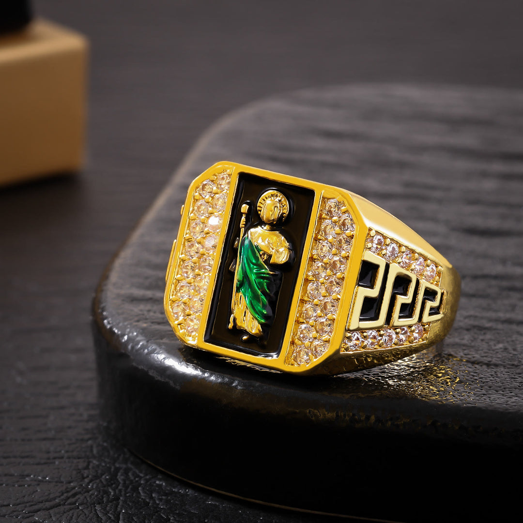 Christianartworkshop Geometric Pattern St. Jude Faith Ring: Shining Zircon Emblem Of Steadfast Devotion - image 4