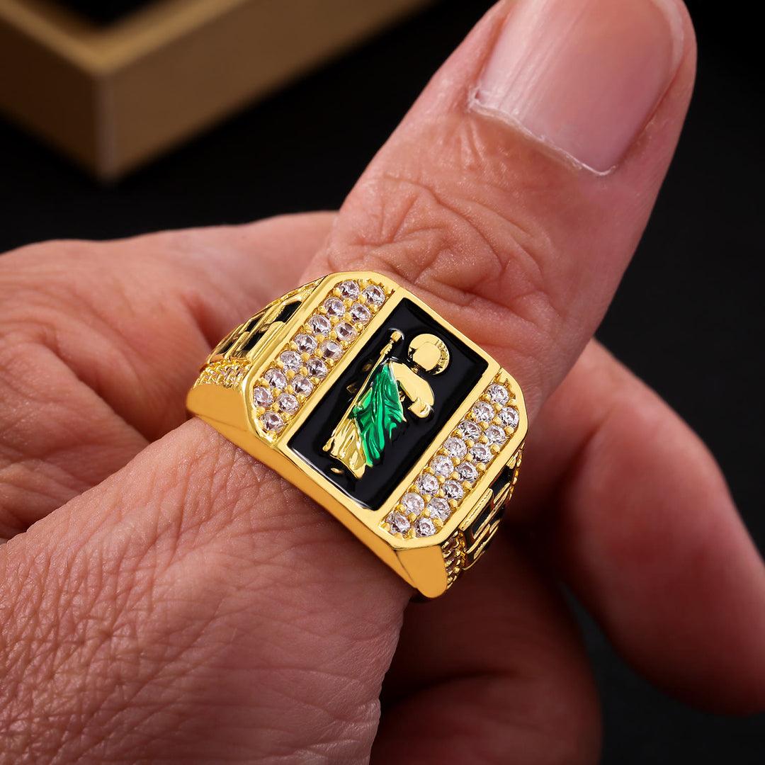 Christianartworkshop Geometric Pattern St. Jude Faith Ring: Shining Zircon Emblem Of Steadfast Devotion - US 12 - image 0