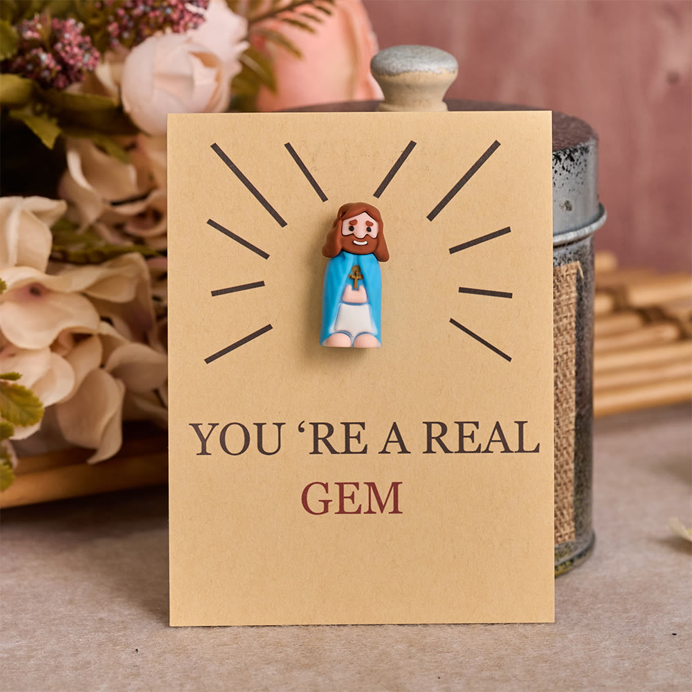 Christianartworkshop 24 Pack Mini Jesus Figurine Ornaments With Blessing Greeting Cards - image 3