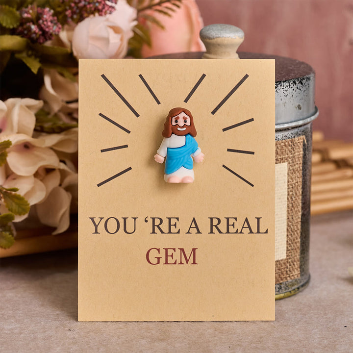 Christianartworkshop 24 Pack Mini Jesus Figurine Ornaments With Blessing Greeting Cards - image 5