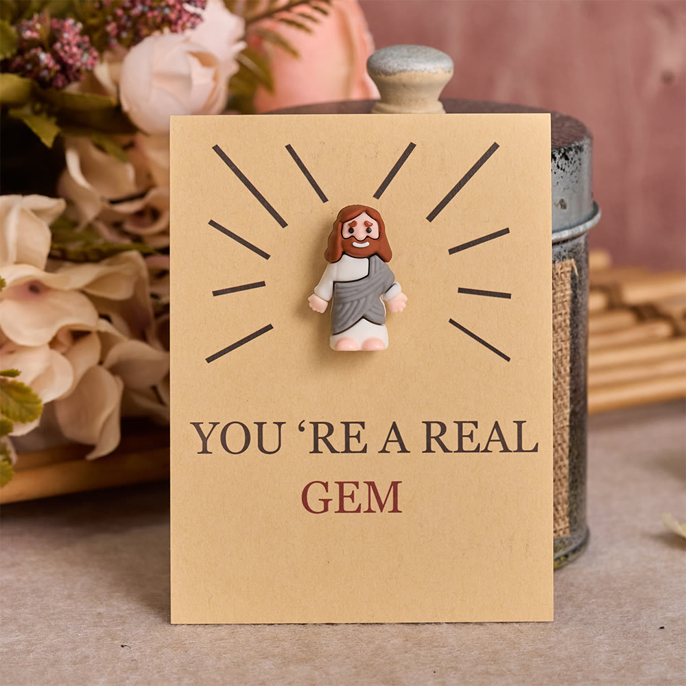 Christianartworkshop 24 Pack Mini Jesus Figurine Ornaments With Blessing Greeting Cards - image 4