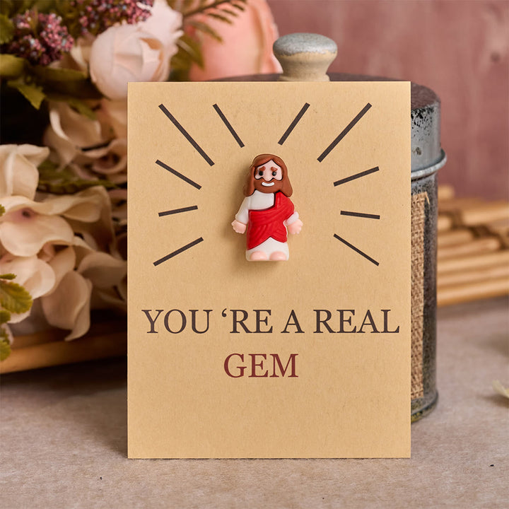 Christianartworkshop 24 Pack Mini Jesus Figurine Ornaments With Blessing Greeting Cards - image 6