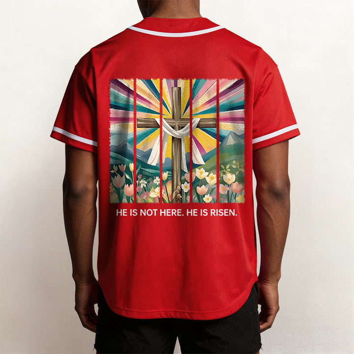 Christianartworkshop He Is Not Here He Is Risen Faith Unisex Baseball Jersey - image 22