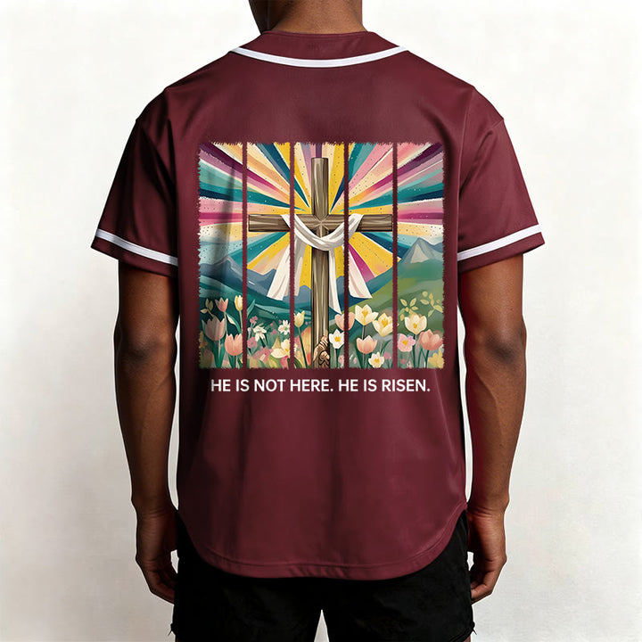 Christianartworkshop He Is Not Here He Is Risen Faith Unisex Baseball Jersey - image 29