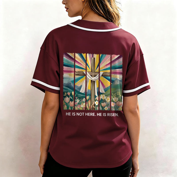 Christianartworkshop He Is Not Here He Is Risen Faith Unisex Baseball Jersey - image 31
