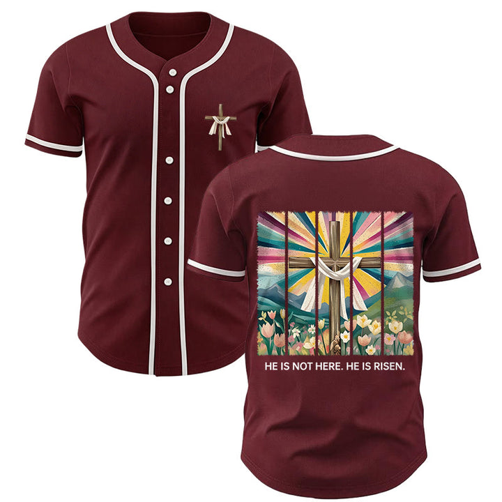 Christianartworkshop He Is Not Here He Is Risen Faith Unisex Baseball Jersey - Wine - 5XL - image 28