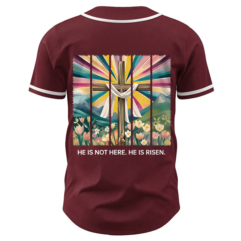 Christianartworkshop He Is Not Here He Is Risen Faith Unisex Baseball Jersey - image 33