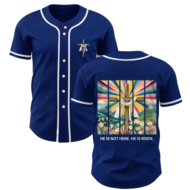 Christianartworkshop He Is Not Here He Is Risen Faith Unisex Baseball Jersey - Navy Blue - 5XL - image 49