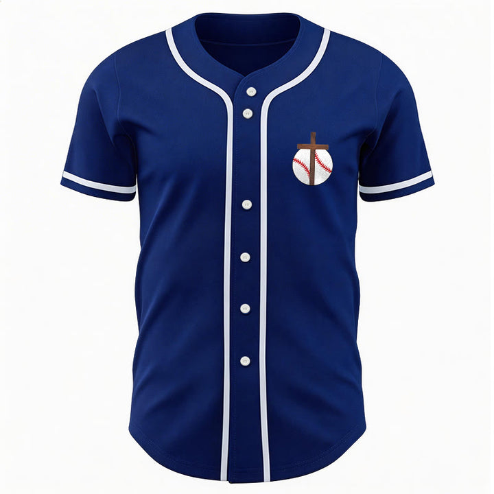 Christianartworkshop Philippians 4:13 Faith Baseball Jersey: Baseball Cross Motto Strength Devotion Athletic Shirt - image 3