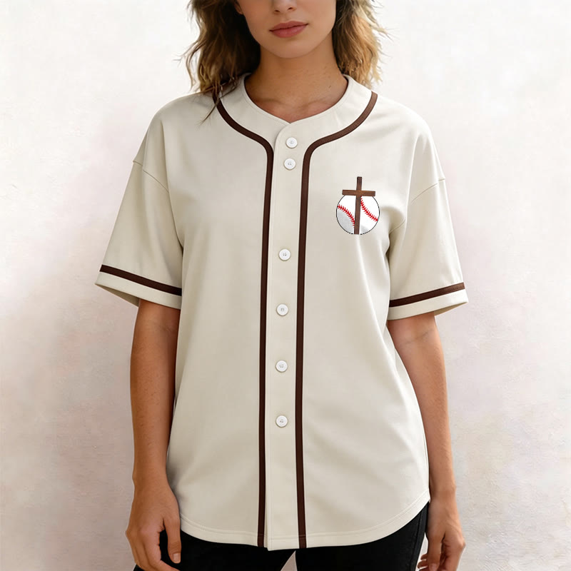 Christianartworkshop Philippians 4:13 Faith Baseball Jersey: Baseball Cross Motto Strength Devotion Athletic Shirt - image 10