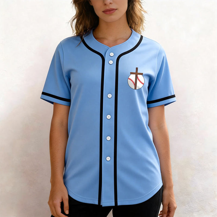 Christianartworkshop Philippians 4:13 Faith Baseball Jersey: Baseball Cross Motto Strength Devotion Athletic Shirt - image 35