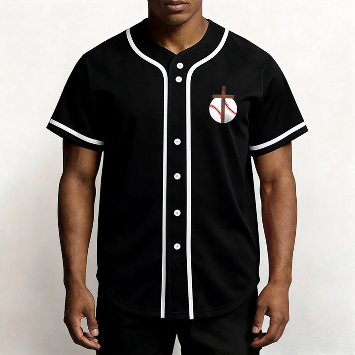 Christianartworkshop Philippians 4:13 Faith Baseball Jersey: Baseball Cross Motto Strength Devotion Athletic Shirt - image 18