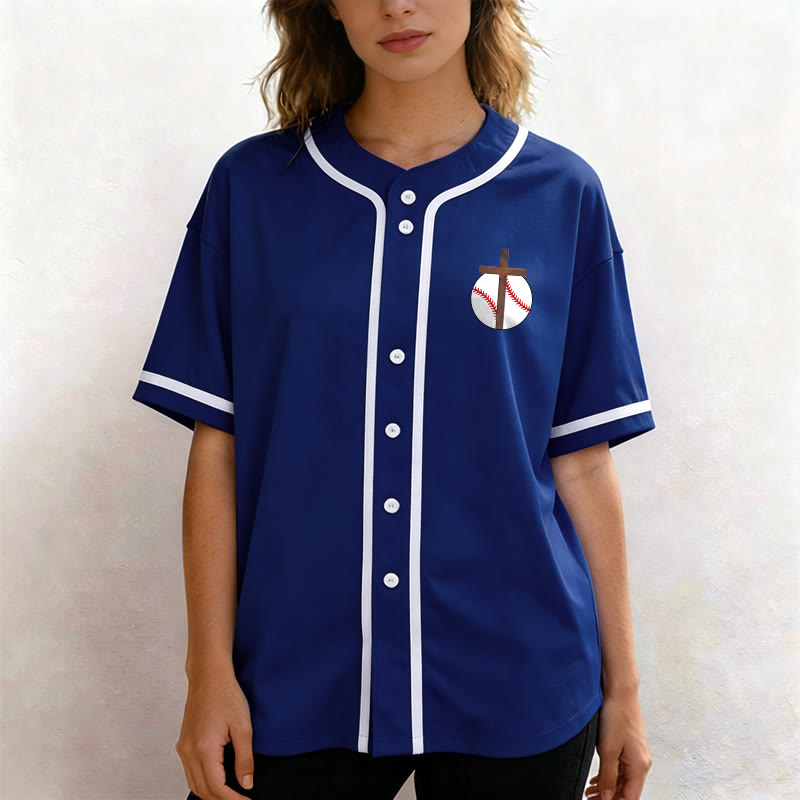 Christianartworkshop Philippians 4:13 Faith Baseball Jersey: Baseball Cross Motto Strength Devotion Athletic Shirt - image 5