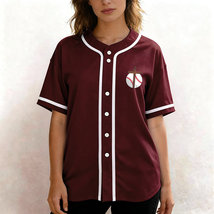 Christianartworkshop Philippians 4:13 Faith Baseball Jersey: Baseball Cross Motto Strength Devotion Athletic Shirt - image 30