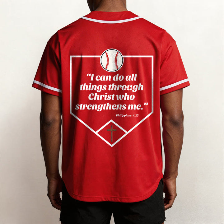 Christianartworkshop Philippians 4:13 Faith Baseball Jersey: Baseball Cross Motto Strength Devotion Athletic Shirt - image 22