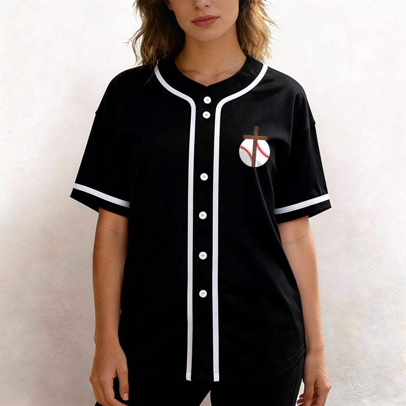 Christianartworkshop Philippians 4:13 Faith Baseball Jersey: Baseball Cross Motto Strength Devotion Athletic Shirt - image 20