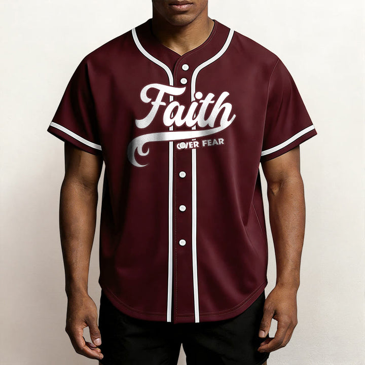 Christianartworkshop Faith Over Fear Custom Name Number Unisex Baseball Jersey - image 30