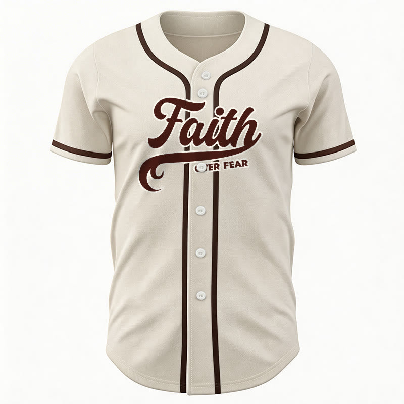 Christianartworkshop Faith Over Fear Custom Name Number Unisex Baseball Jersey - image 55