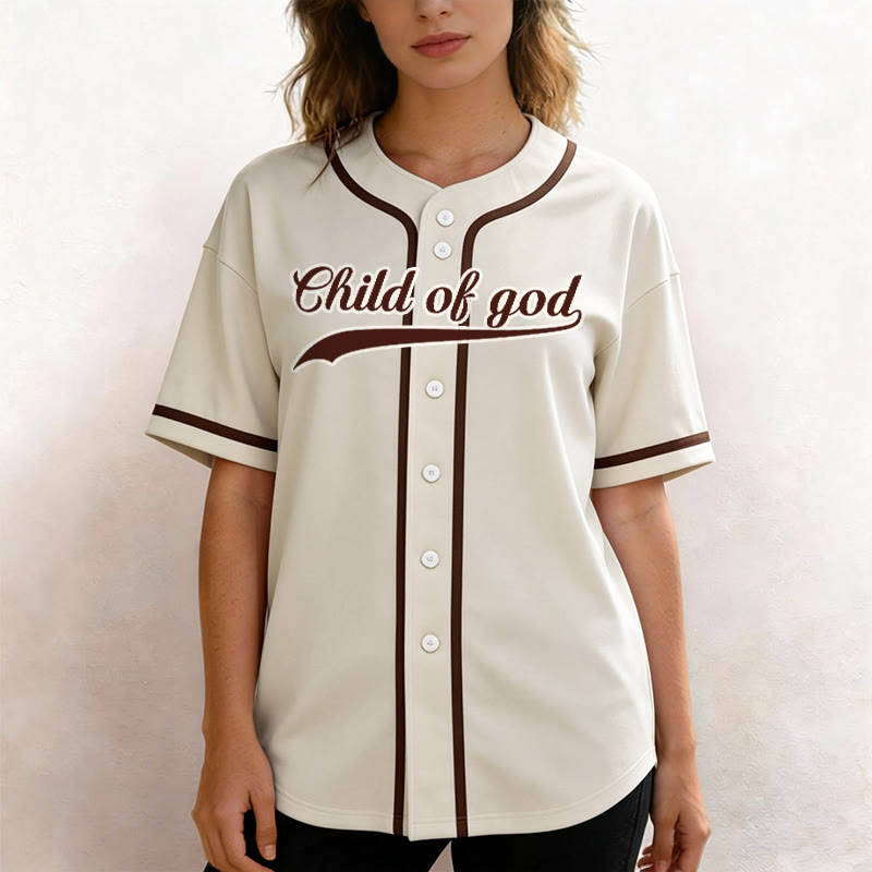 Christianartworkshop Child Of God Custom Name Number Unisex Baseball Jersey - image 4