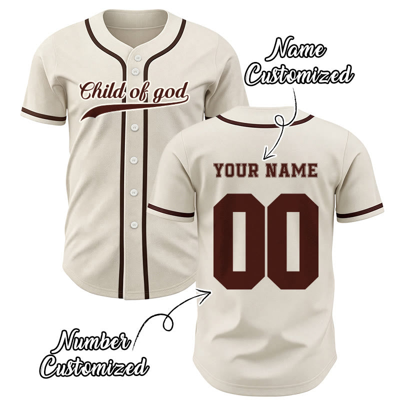 Christianartworkshop Child Of God Custom Name Number Unisex Baseball Jersey - image 0