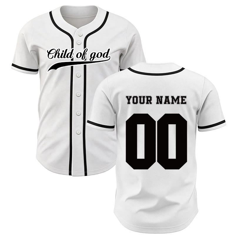 Christianartworkshop Child Of God Custom Name Number Unisex Baseball Jersey - White - 5XL - Name & Number Customized - image 15